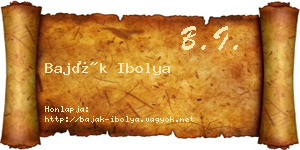 Baják Ibolya névjegykártya