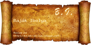 Baják Ibolya névjegykártya
